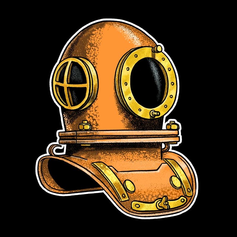 Diving helmet in retro design.