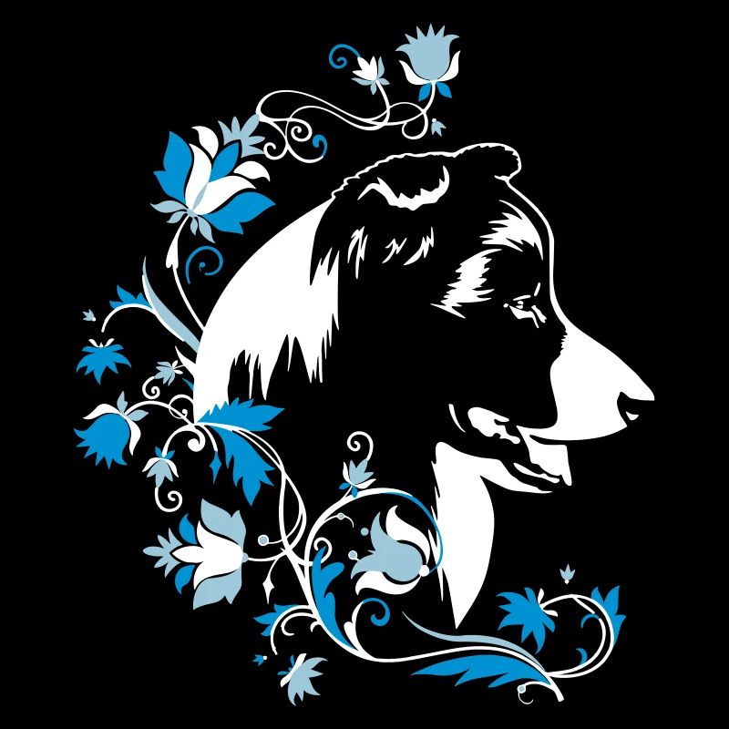 Border Collie Flowers 3