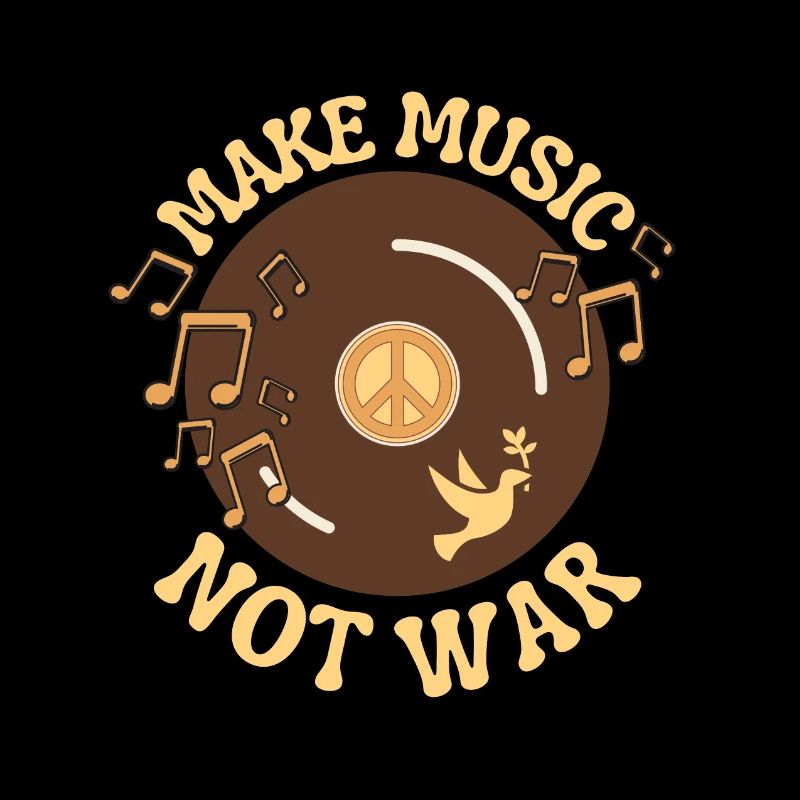 Make Music Not War. Vinyl Record and Peace