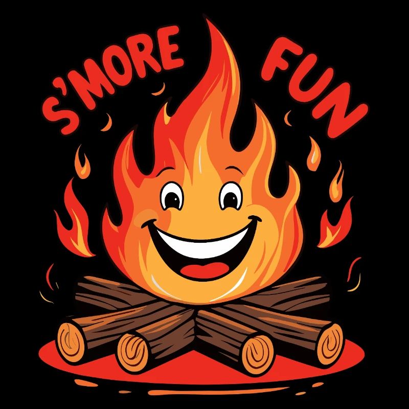 Dessin animé drôle de feu de camp - S’more Fun