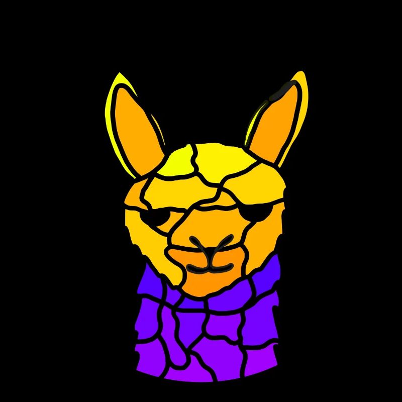 Lama, yellow blue