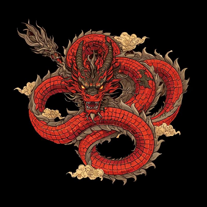 Dragon chinois rouge