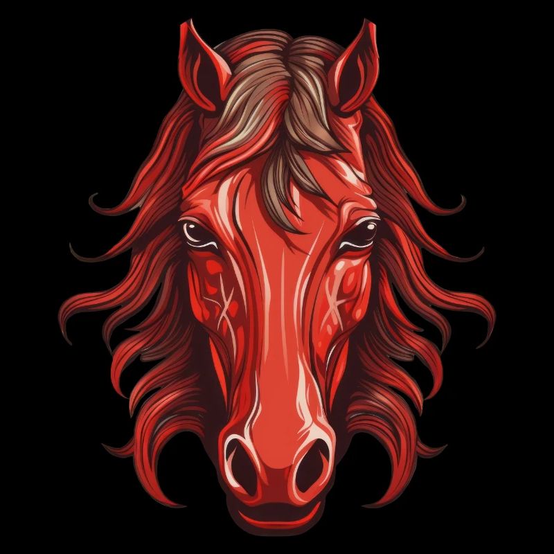Red Horse - Conception de tête de cheval