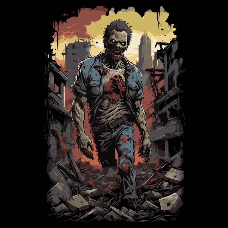 Illustration de bande dessinée zombie