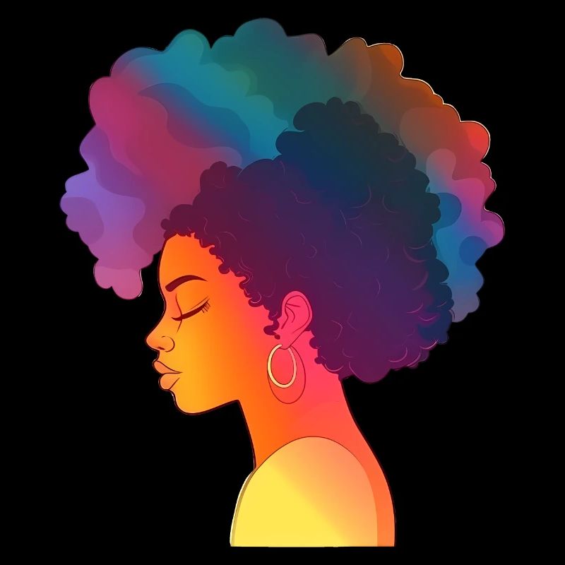 Gradient Afro Woman