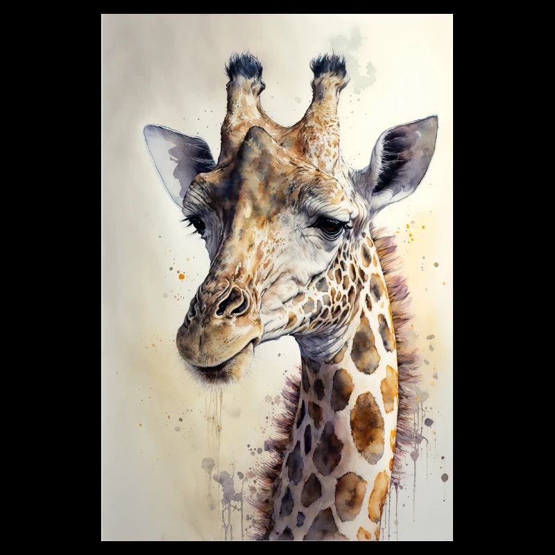giraffe watercolour