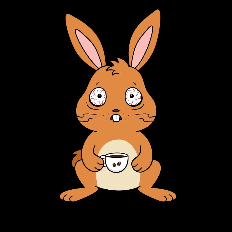 Kaffeetrinker Müder Hase mit Kaffee Früh am Morgen