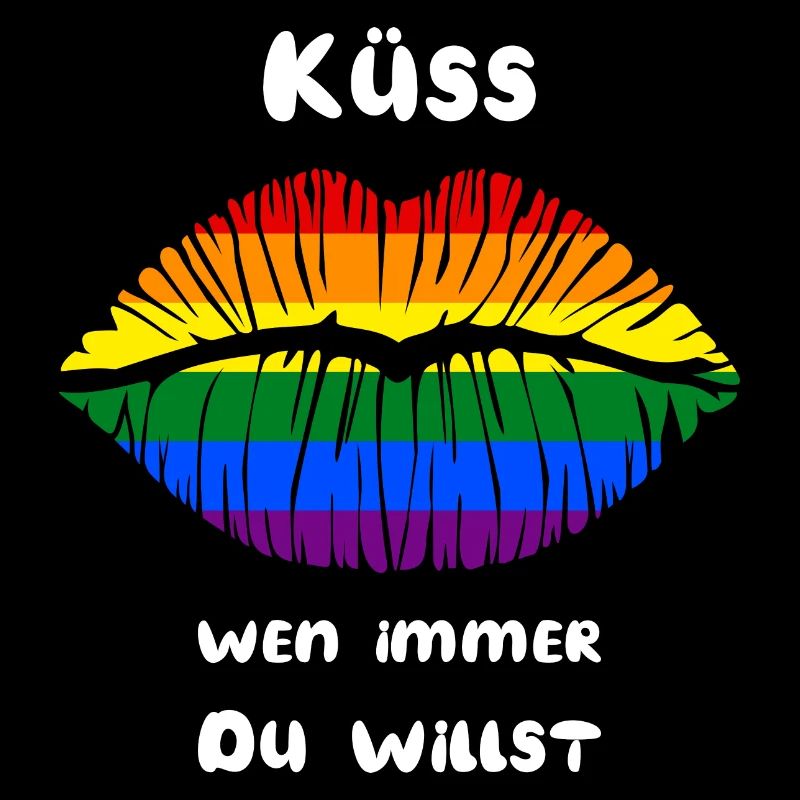 Küss wen immer Du willst Pride Regenbogen Kussmund