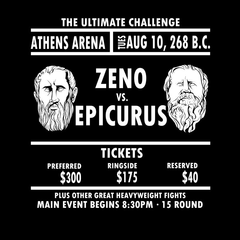 Zeno Vs. Match de boxe de philosophes de philosophie d'Épicure