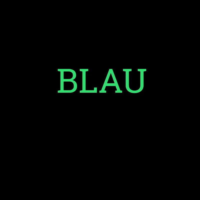 bleu en lettres vertes