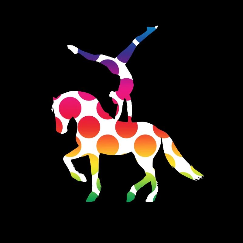 Voltigieren - Voltigierer mit Pferd - Bunte Punkte