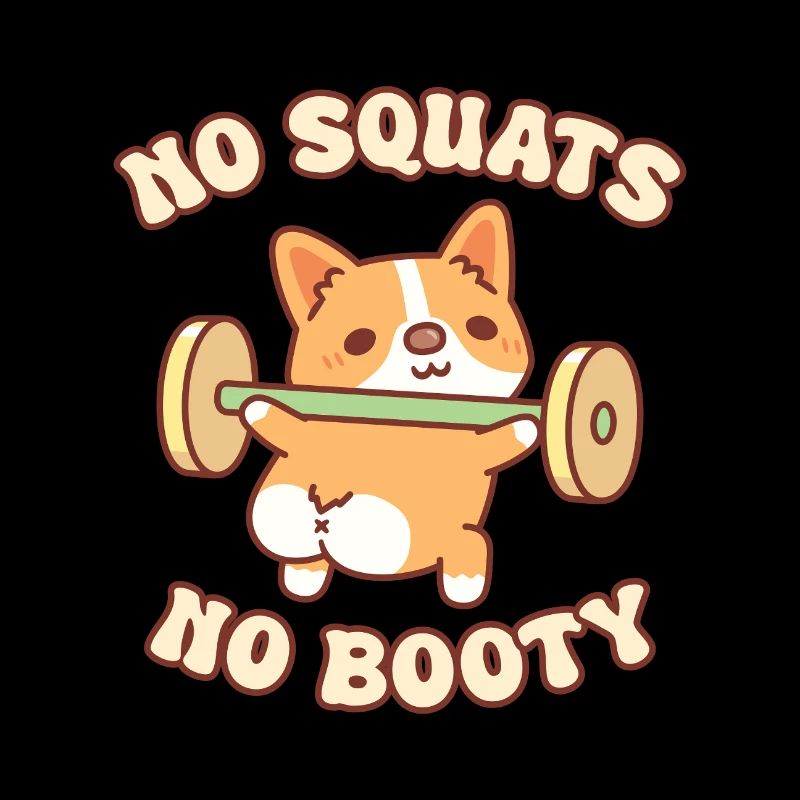 Drôle de chiot corgi avec des poids pas de squats pas de butin