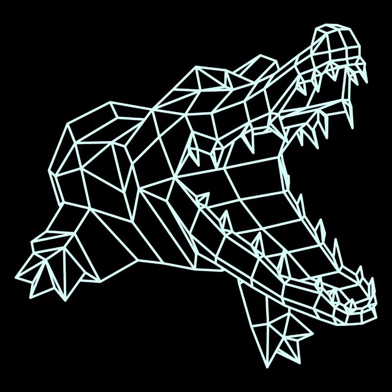 Krokodil Grafik WireFrame, Paperwolf Design
