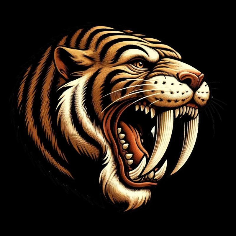 Säbelzahntiger Smilodon Eiszeit Raubtier Großkatze
