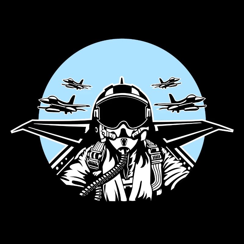 Jet Pilot / Fighter Pilot 01_white Black