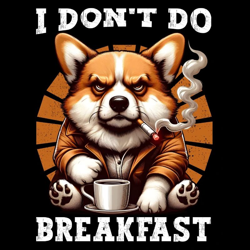 Je ne fais pas de petit-déjeuner Grumpy Corgi en buvant du café