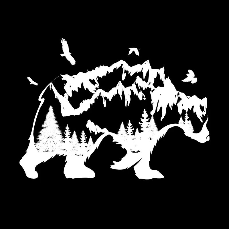 Bear - Mountains - Vögle Art Nature Gift Hipster