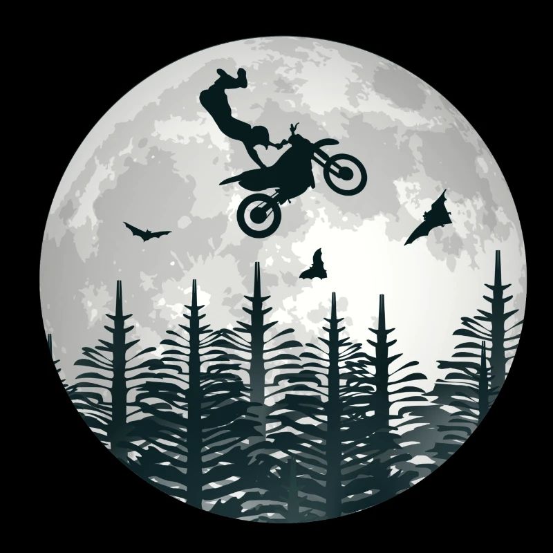 Motorcross Moon Silhouette Gift Motorcycle