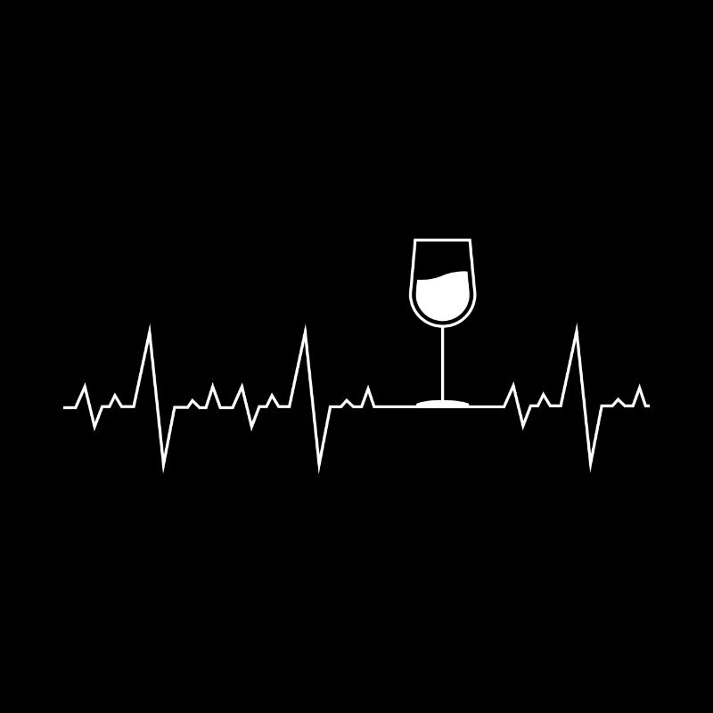 Herzschlag Herzfrequenz Geschenk Wein Glas Trinken