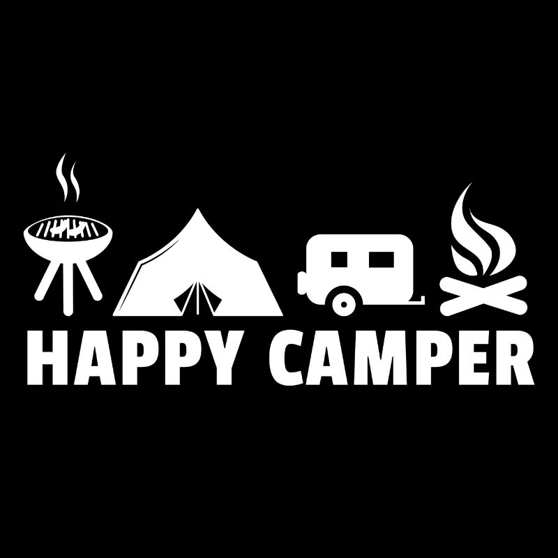 Happy Camper Camping Barbecue Camping