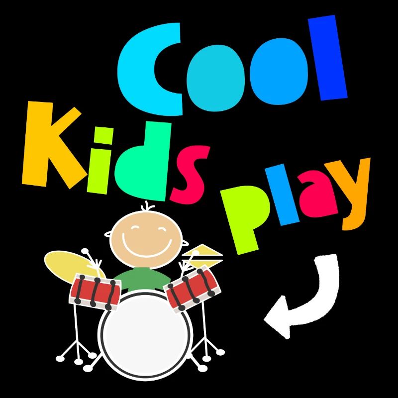 Cool Kids Play Drum Drumsticks Drummer