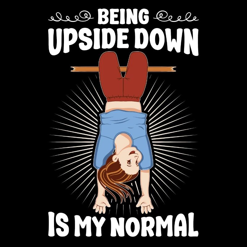 Gymnast on the bar - upside down is normal