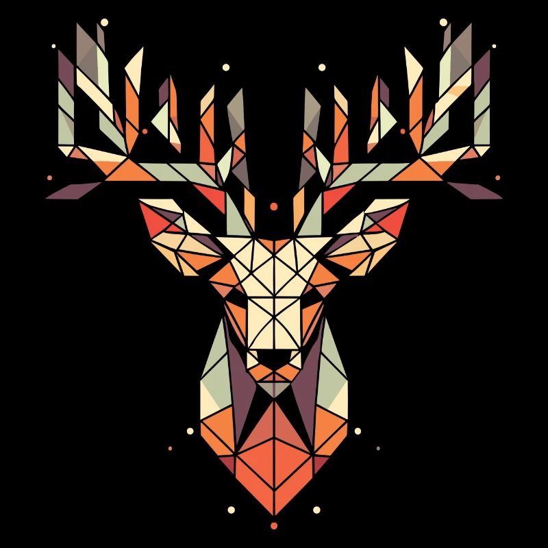Hirsch Geweih Vektor Polygon Logo