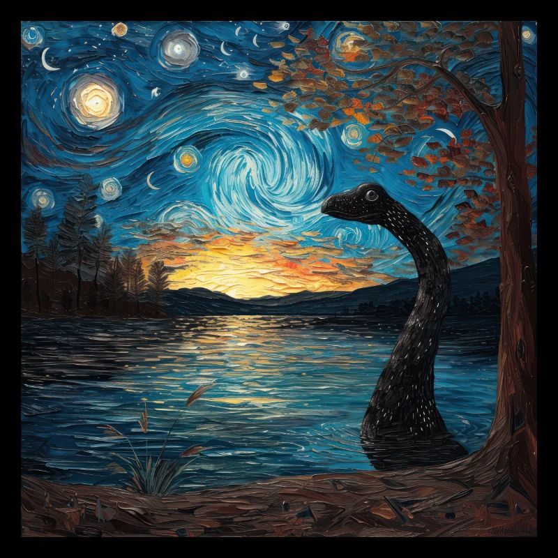 Monstre du Loch Ness, Nessie, Van Gogh, Nuit étoilée