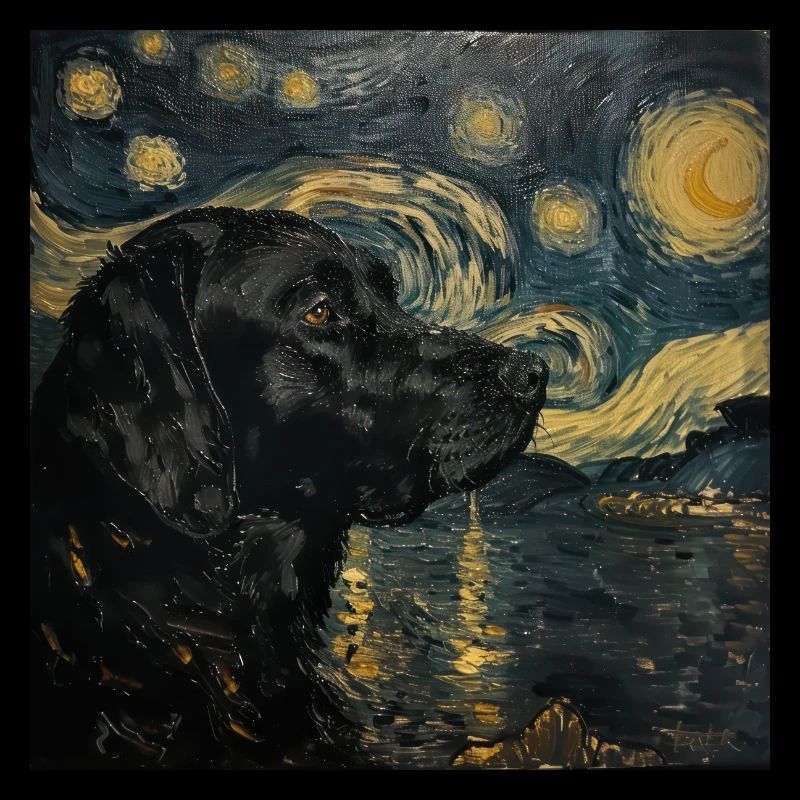 Labrador retriever, Labrador, chien, van gogh