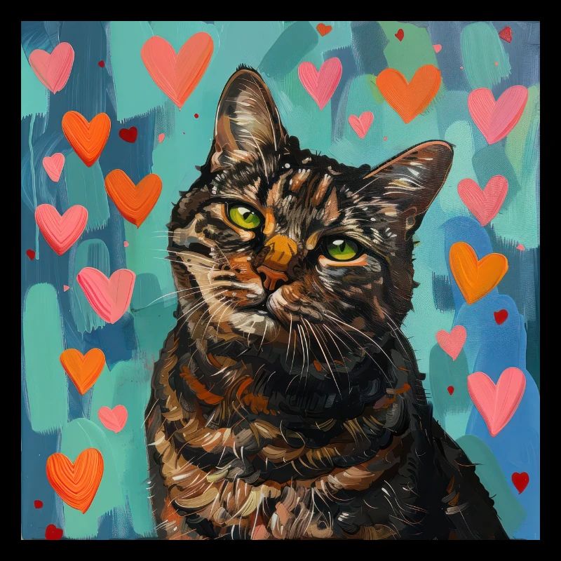 Chat, motif chat, pop art, cadeau, idée cadeau