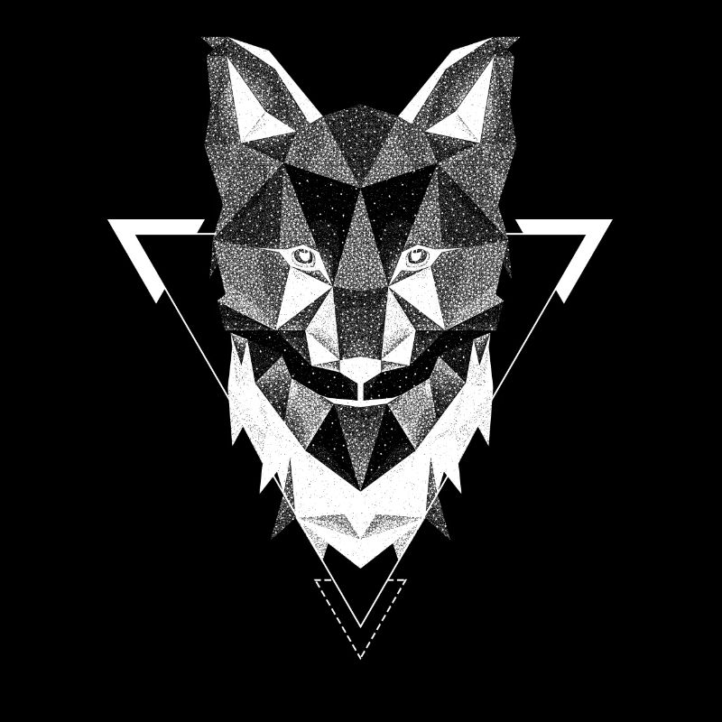 T-shirt Renard Polygone Géométrique Faune