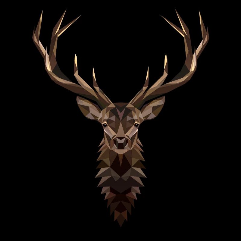 Cerf géométrique - Polygone Art Deer - Bas Po