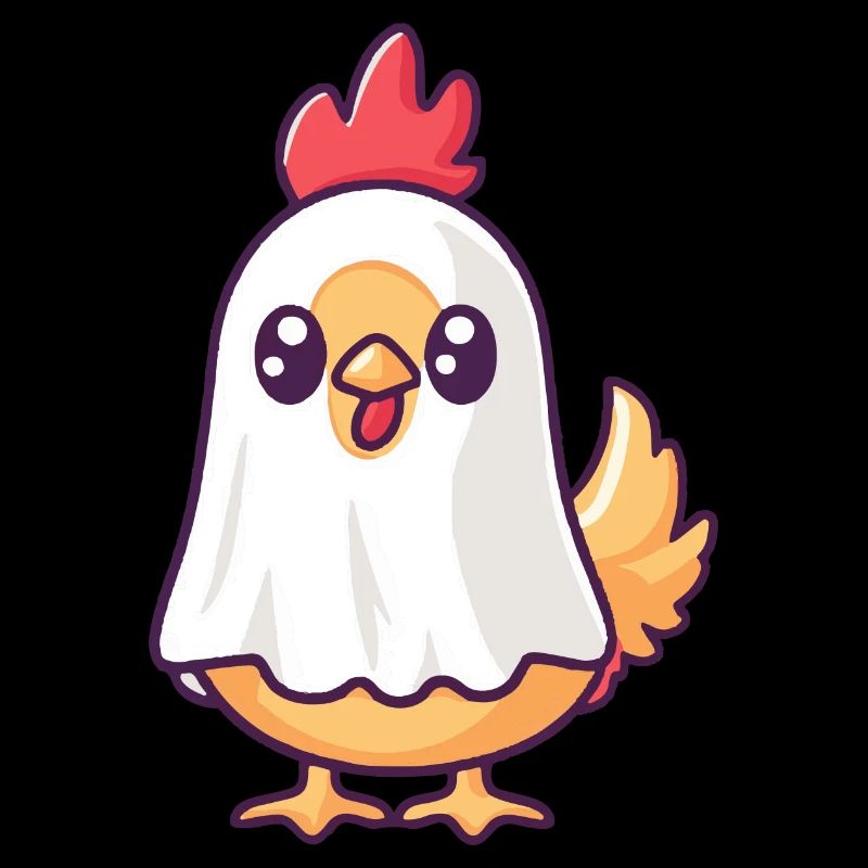 Rooster Halloween Comic Ghost