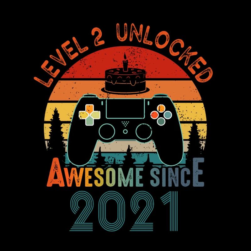 Level 2 Unlocked Awesome Since 2021 Funny Gamer