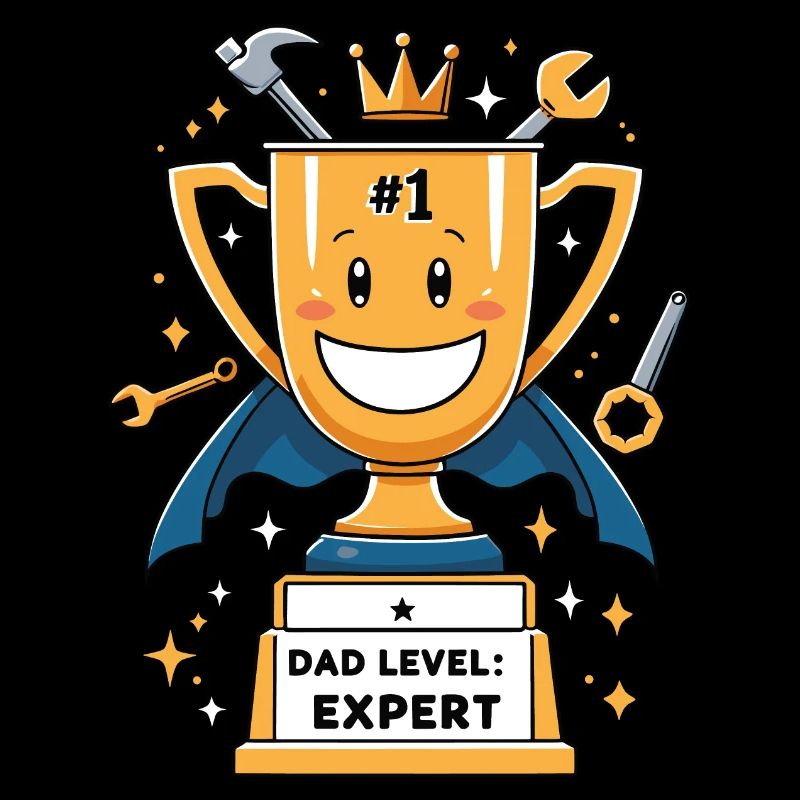 Fun Dad Level Expert Trophy Design