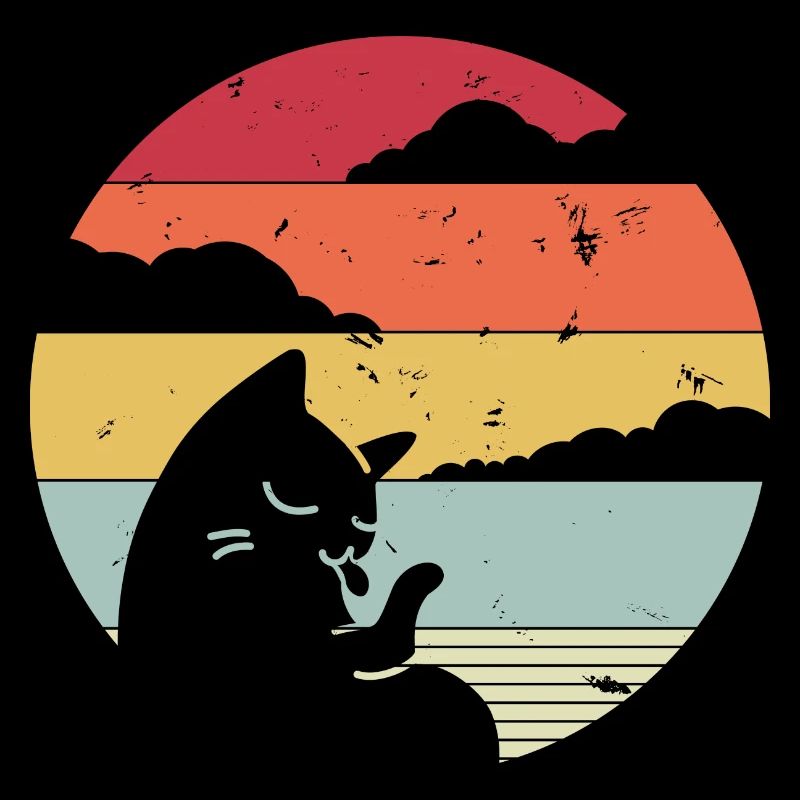 Lustige Katze im Retro-Stil