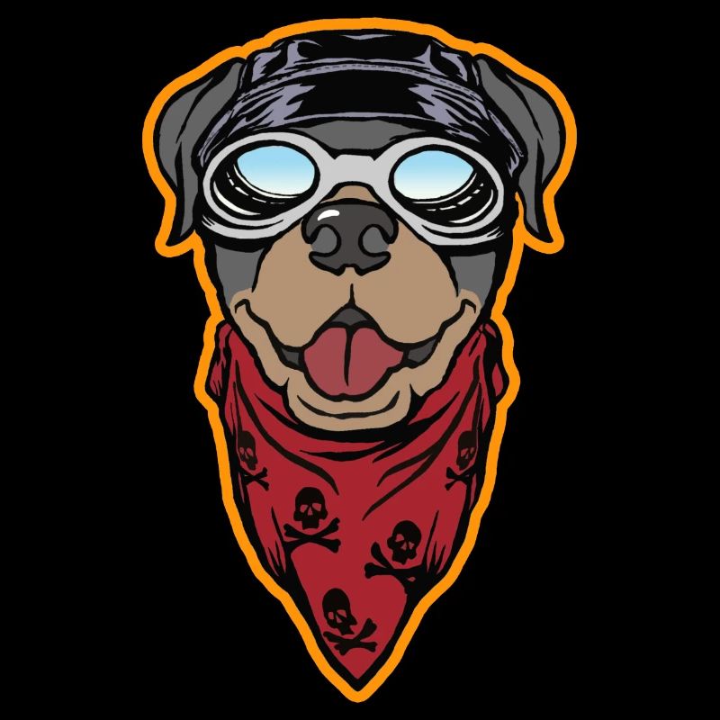 Rottweiler Biker - le Cool Rottie