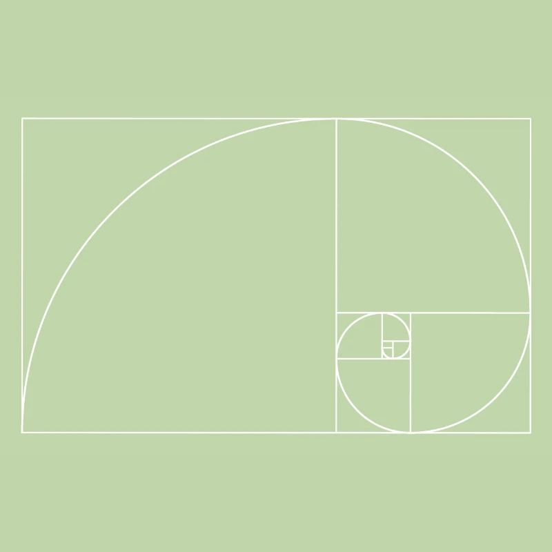Géométrie de section dorée en spirale de Fibonacci Phi