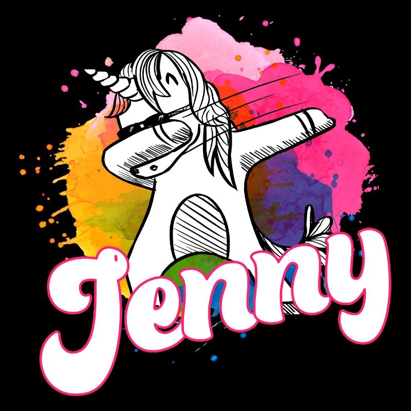 JENNY - Schöner Name mit dabbing Einhorn
