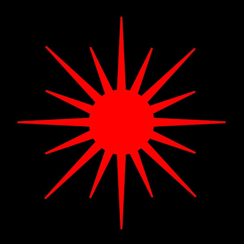Red sun symbol
