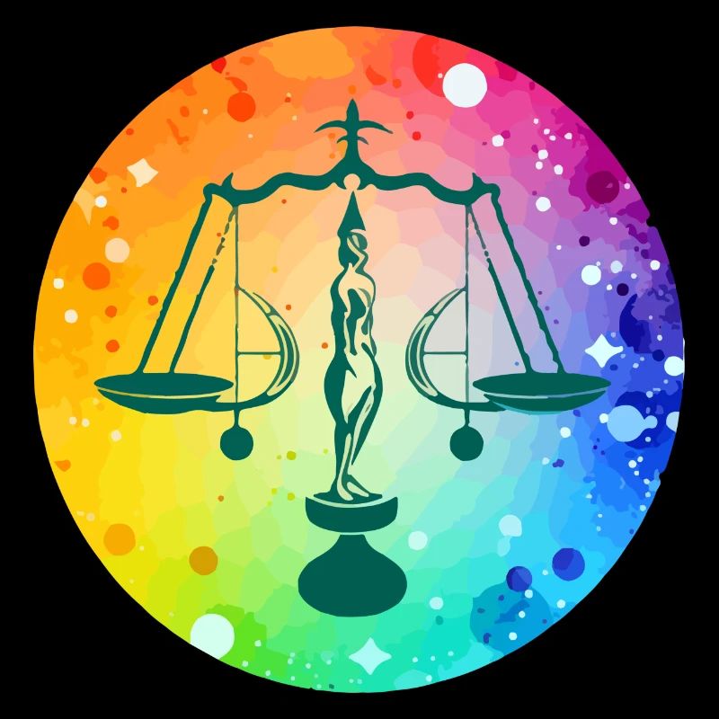 Le signe de la balance multicolore