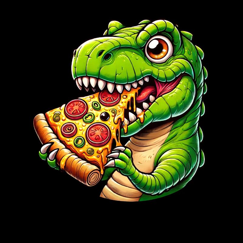 T-Rex Dinosaur with Pizza Cheese Olives Fun