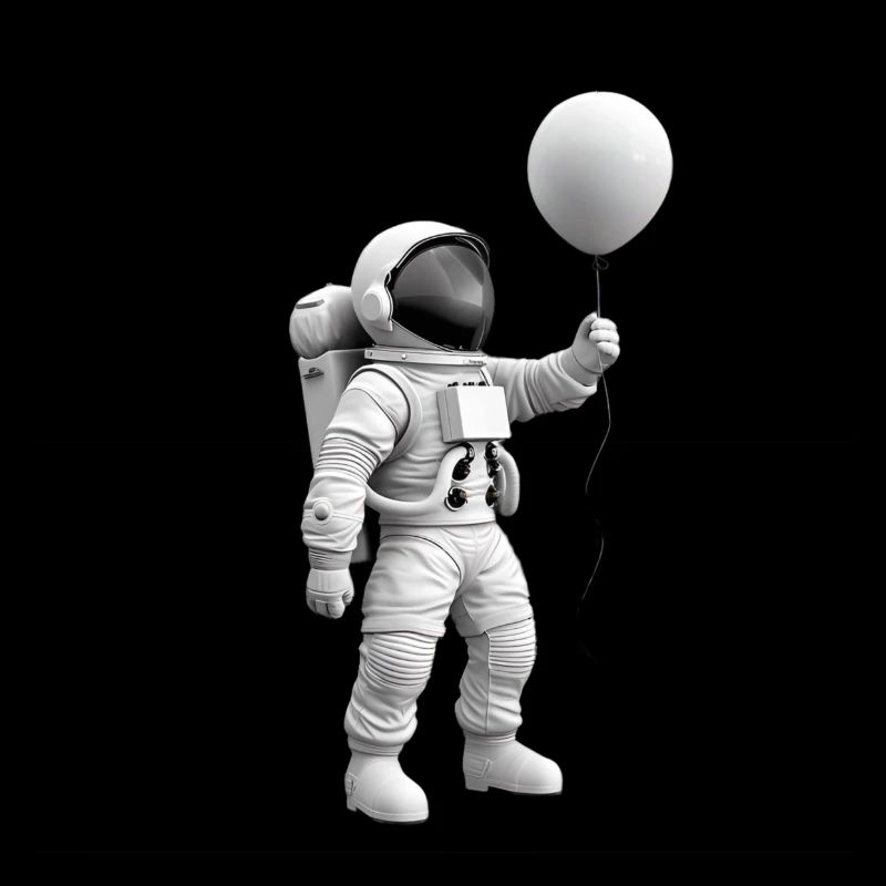 Modern astronaut with balloon