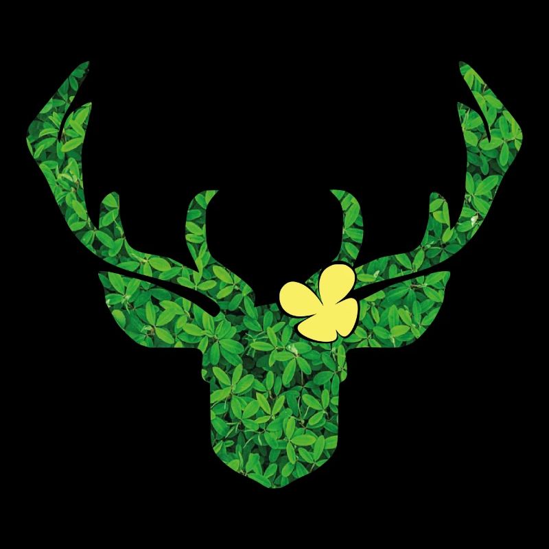 Hirsch mit Blume in gelb extra außergewöhnlich