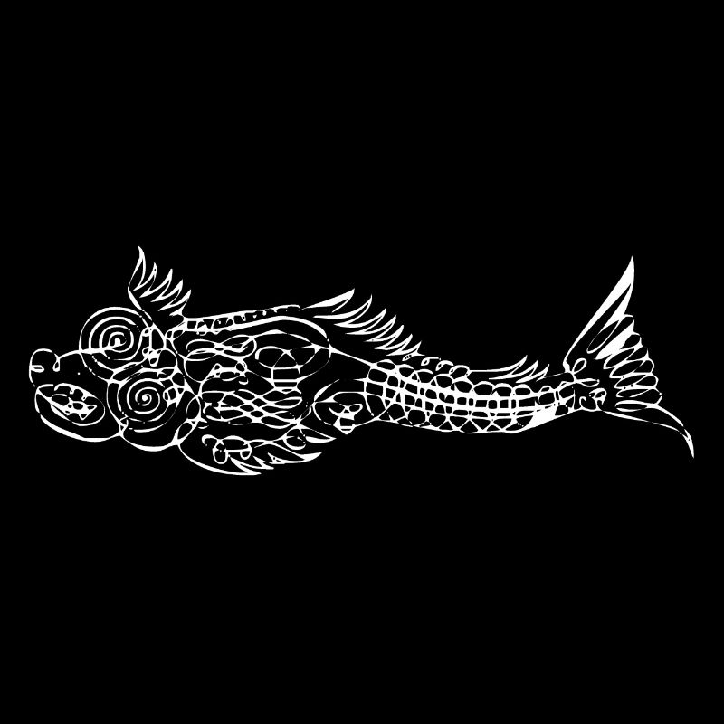 Calligraphie pêcheur pêche poisson