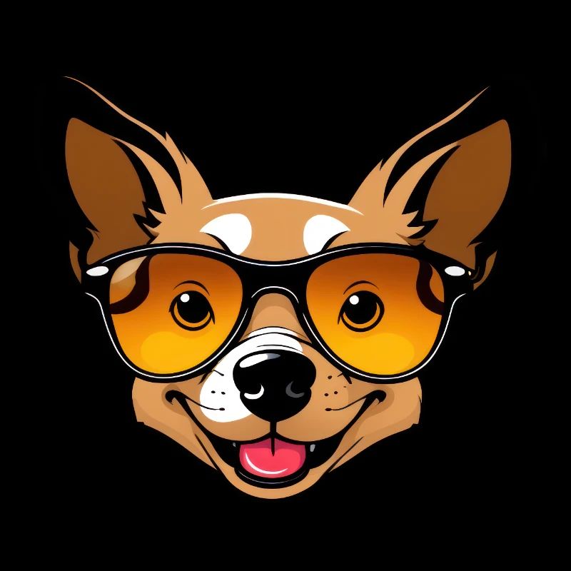 Chien de dessin animé cool avec des lunettes de soleil