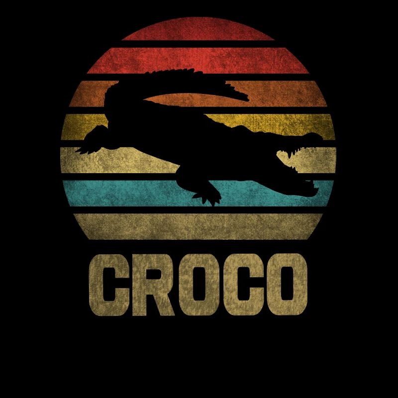 Crocodile Croco Croc Rétro Vintage Coucher de Soleil