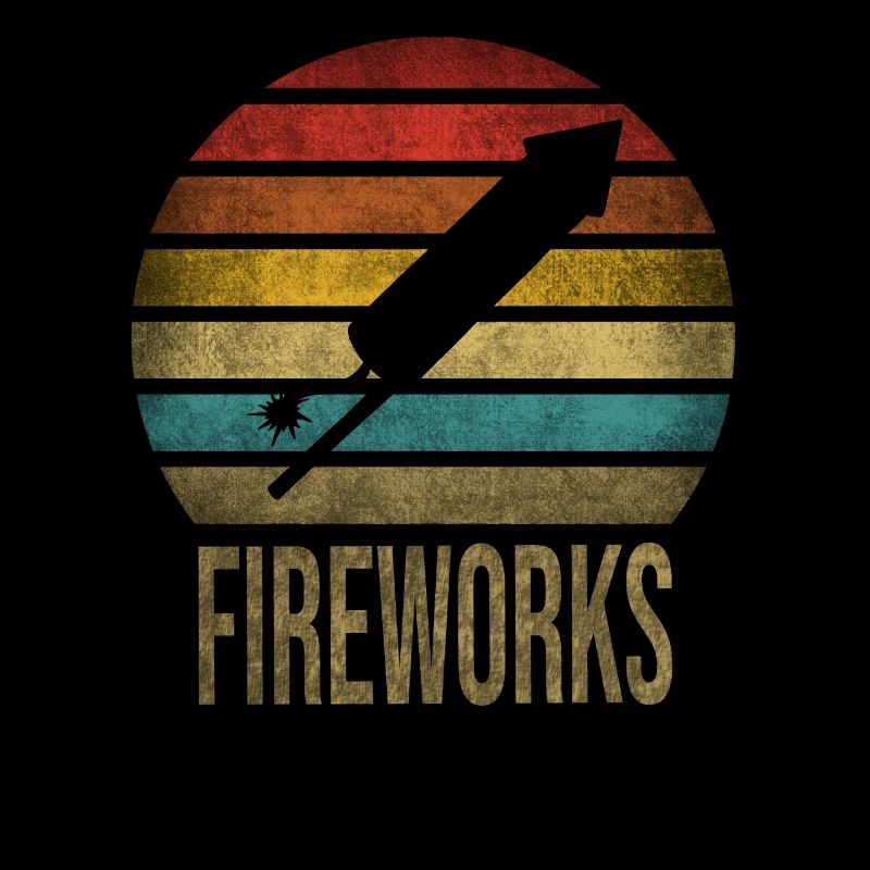 Feux d’artifice Boom Rocket Going Up Launch Retro