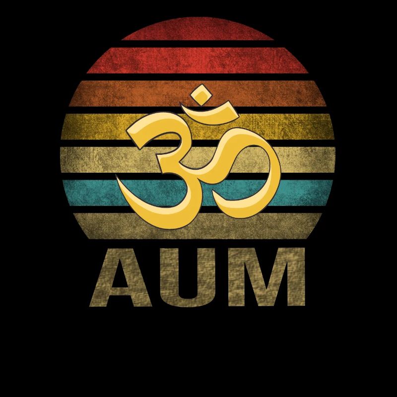 Hindouisme Aum Lettre Religion Rétro Coucher de Soleil