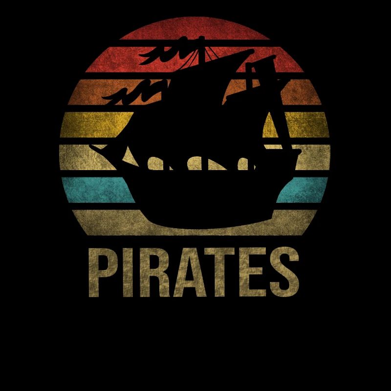 Pirate Ship Pirates Retro Sunset